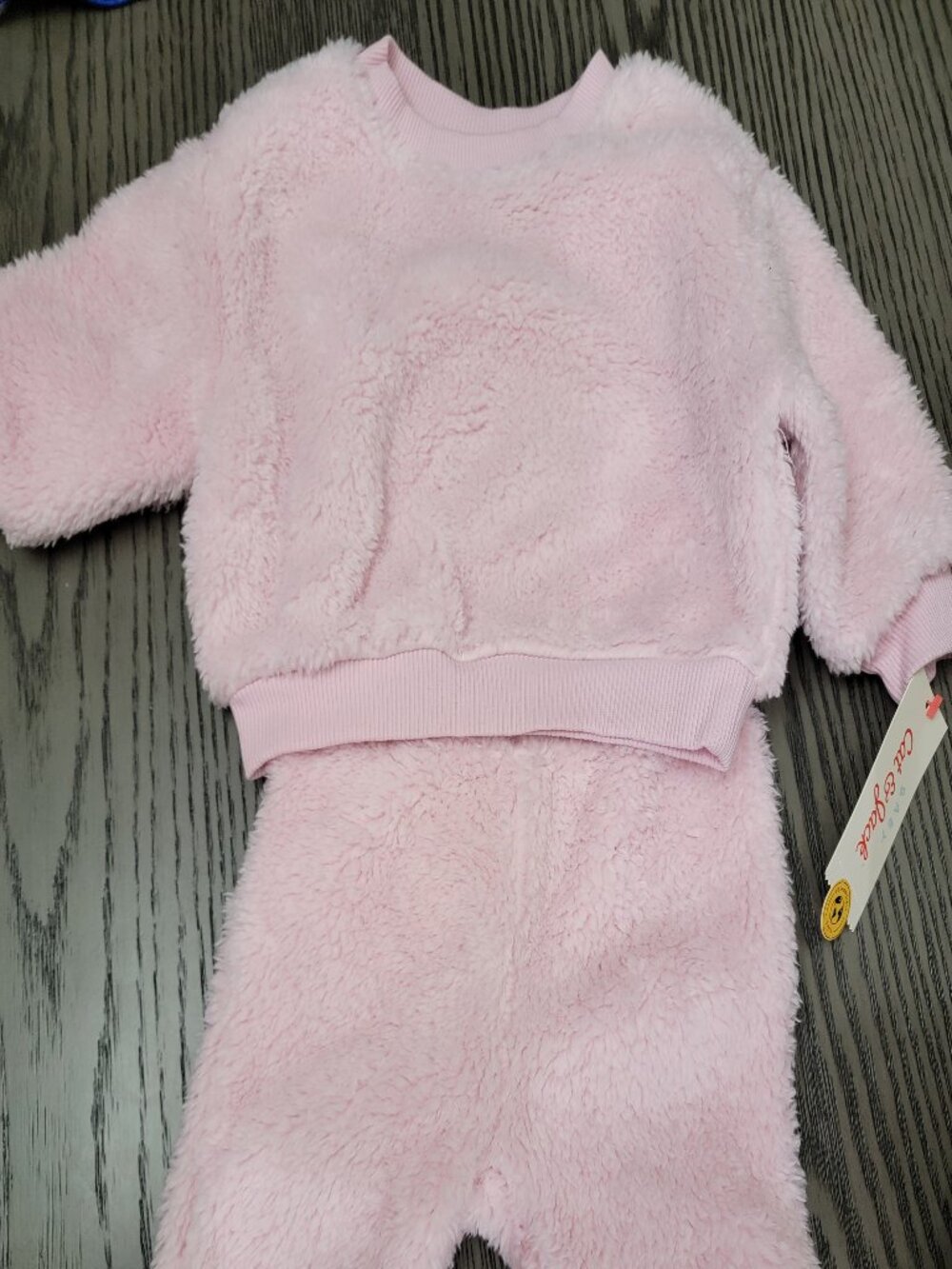 Baby Girls' 2pc Faux Shearling Sweatshirt and Jogger Pants Set - Cat & Jack